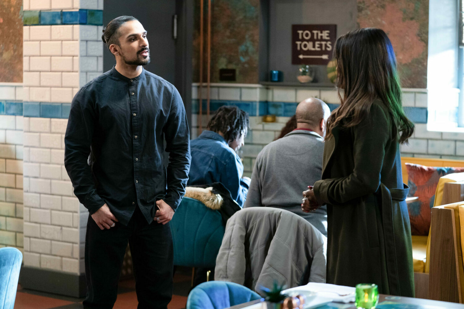 EastEnders' Ravi and Denise are talking