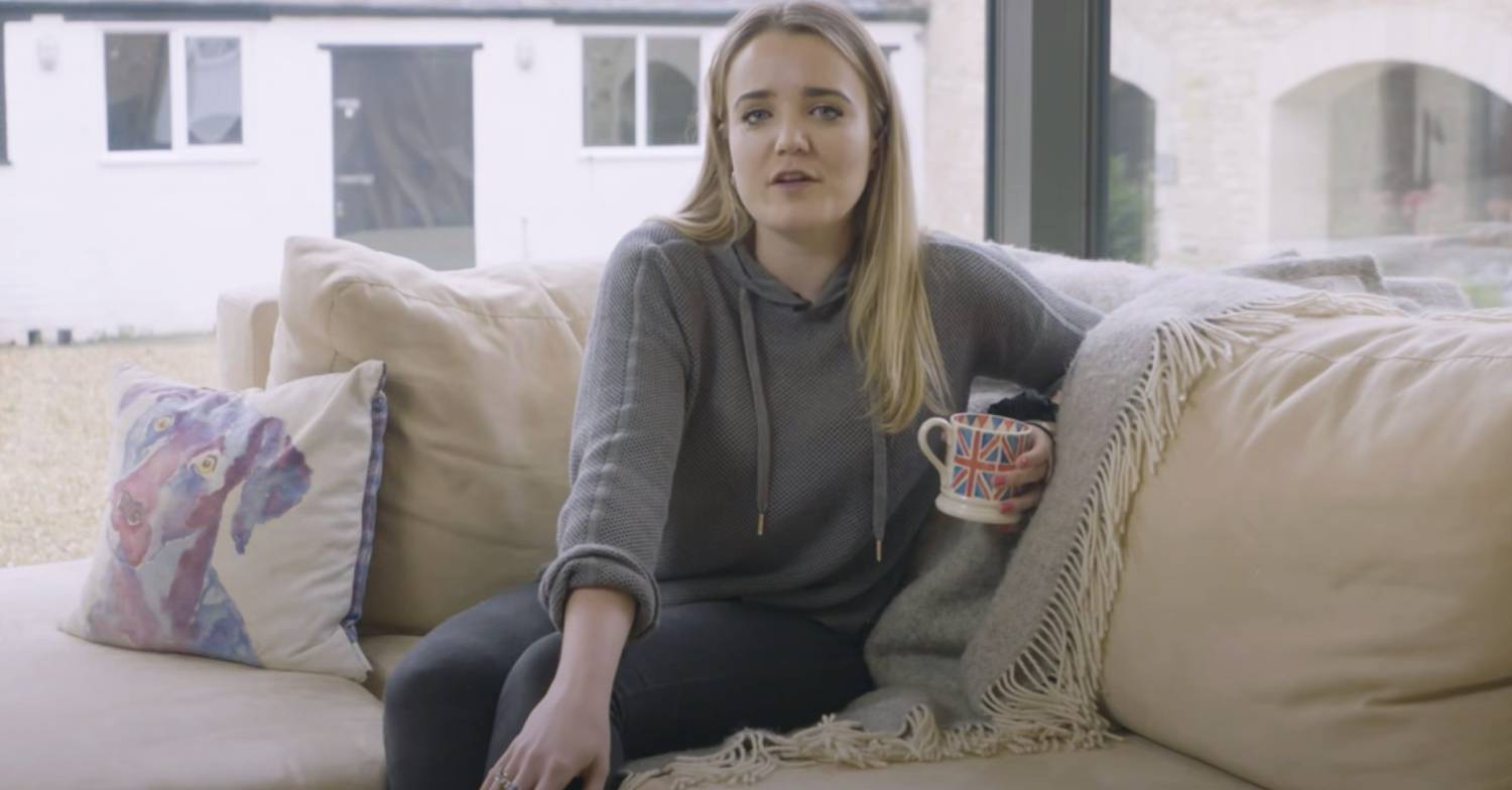 Jeremy Clarkson daughter Emily Clarkson holds a mug