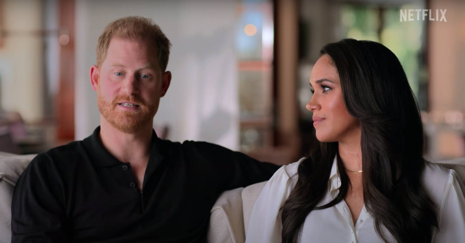 Harry and Meghan speak during their docuseries