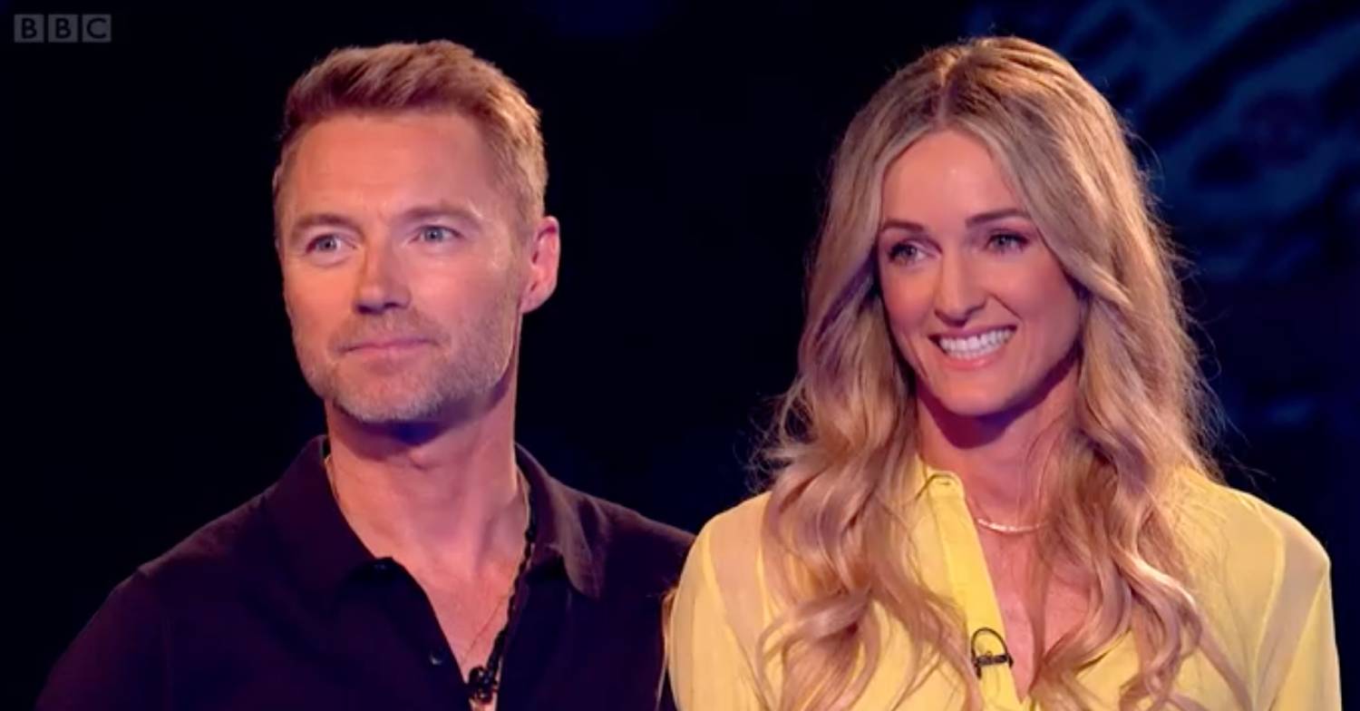 Ronan Keating stands with wife Storm Keating