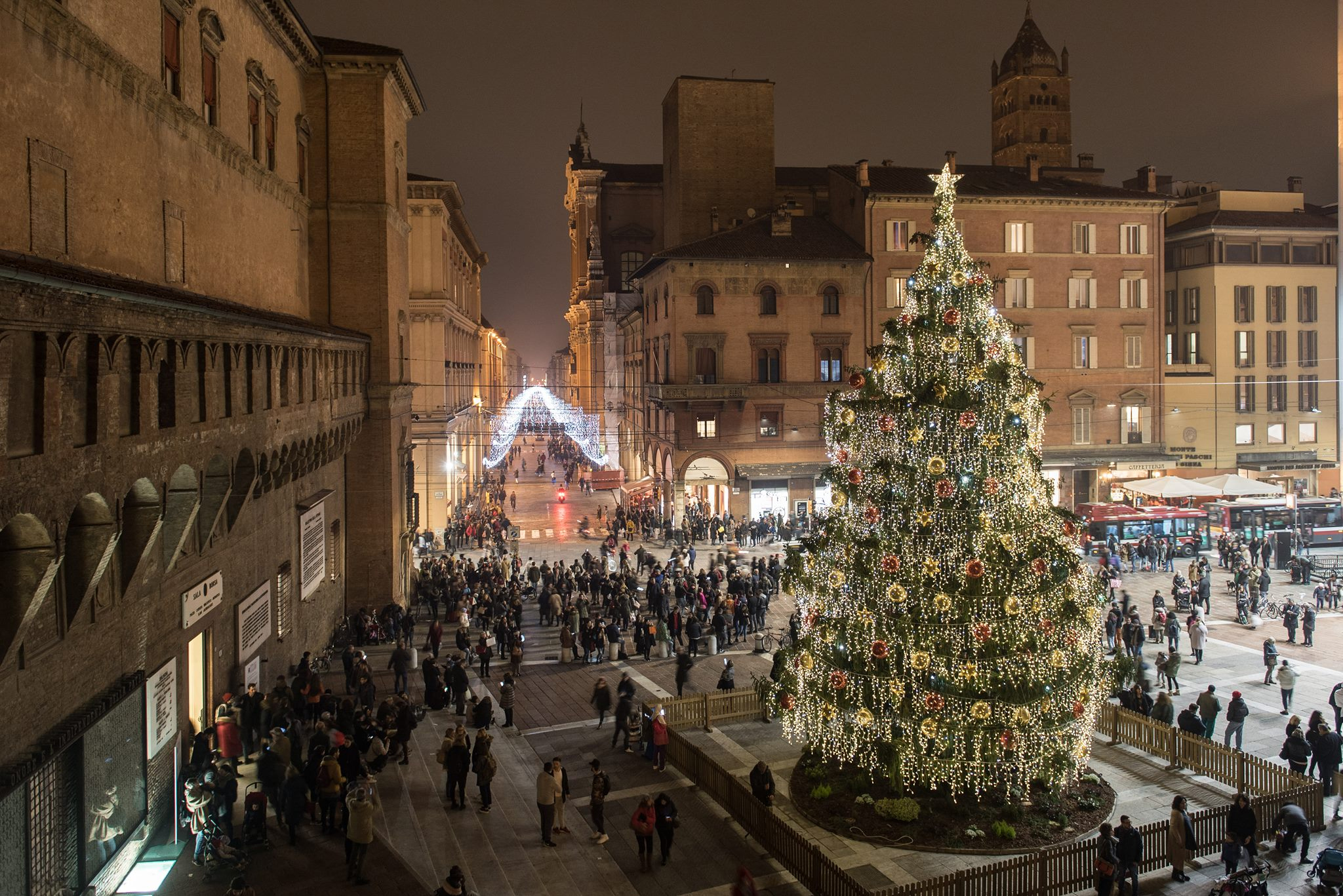 Christmas tree lit up in Italy