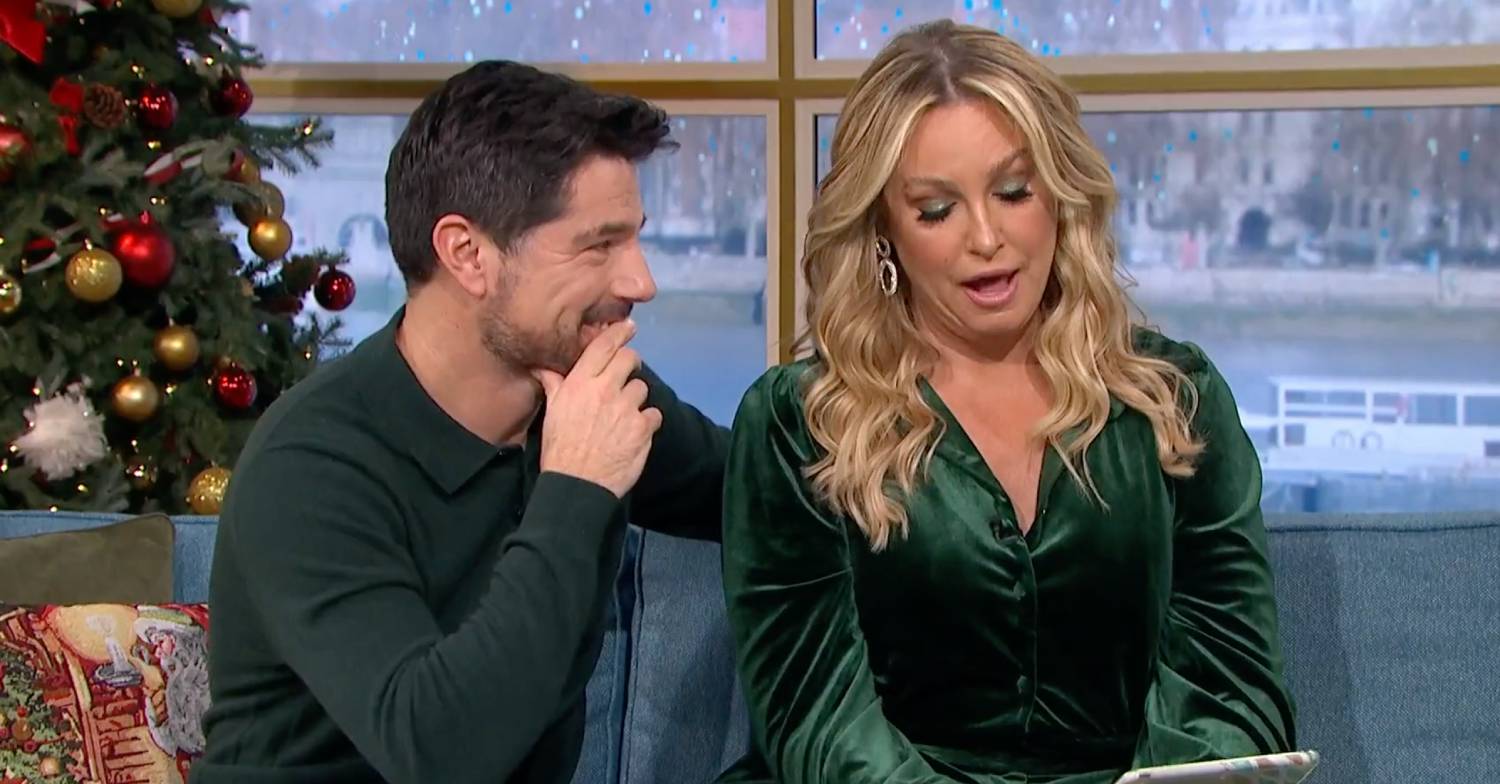 Craig Doyle smiles as he sits next to Josie Gibson on This Morning today