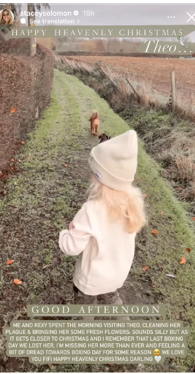 Stacey Solomon's son Rex running along