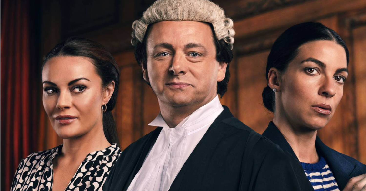 Rooney (Chanel Cresswell), barrister David Sherbourne (Michael Sheen) and Rebekah Vardy (Natalia Tena)