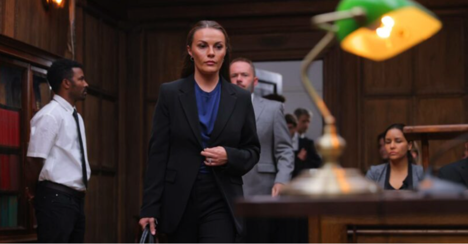 Coleen Rooney, played by Chanel Cresswell, in Vardy v Rooney