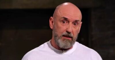 Jordan Macanernie looking concerned on Dragons' Den
