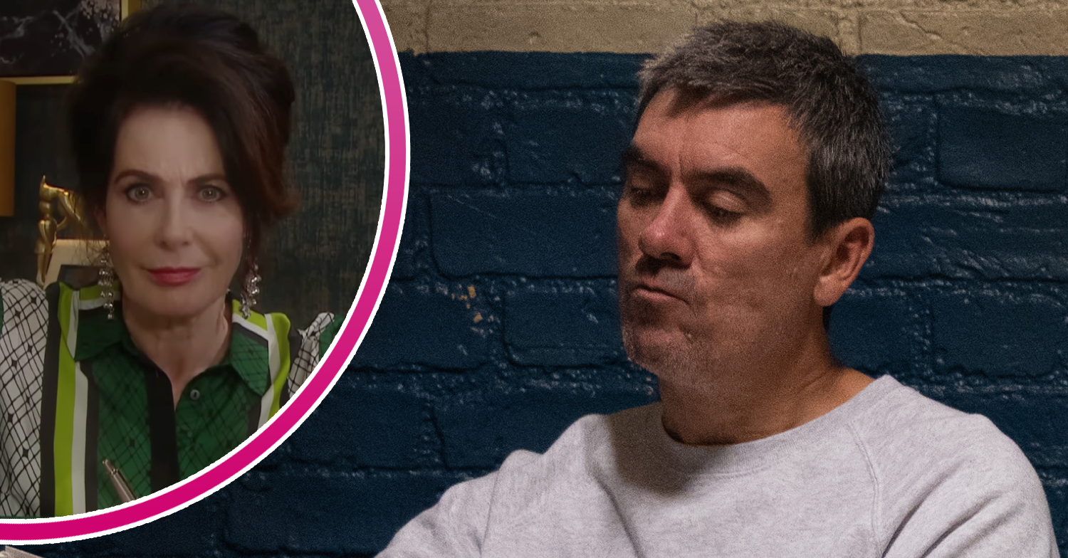 Emmerdale's Cain is looking down in prison and, in a bubble, Faith is smiling