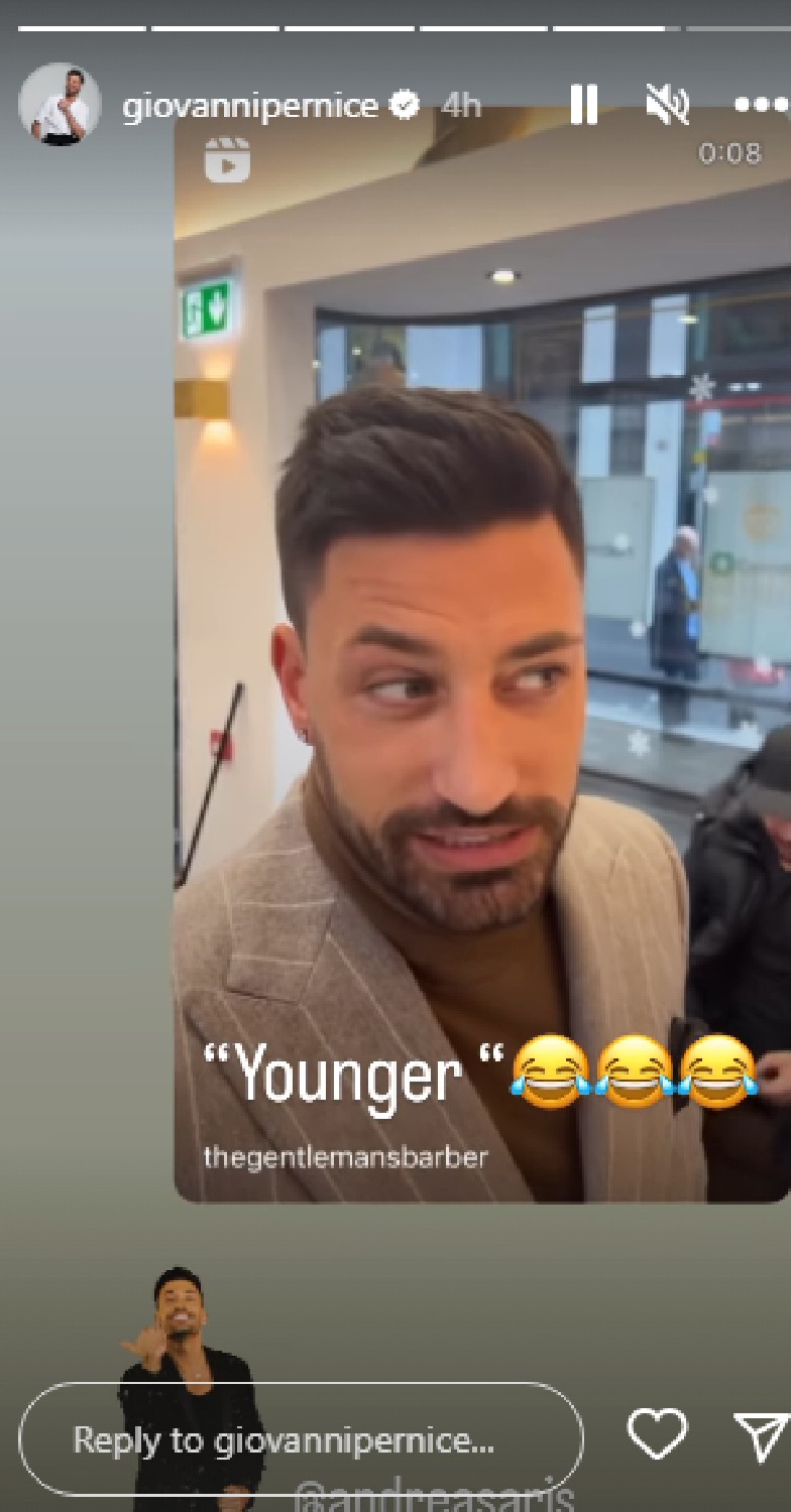 Strictly star Giovanni Pernice shows off new hair on Instagram