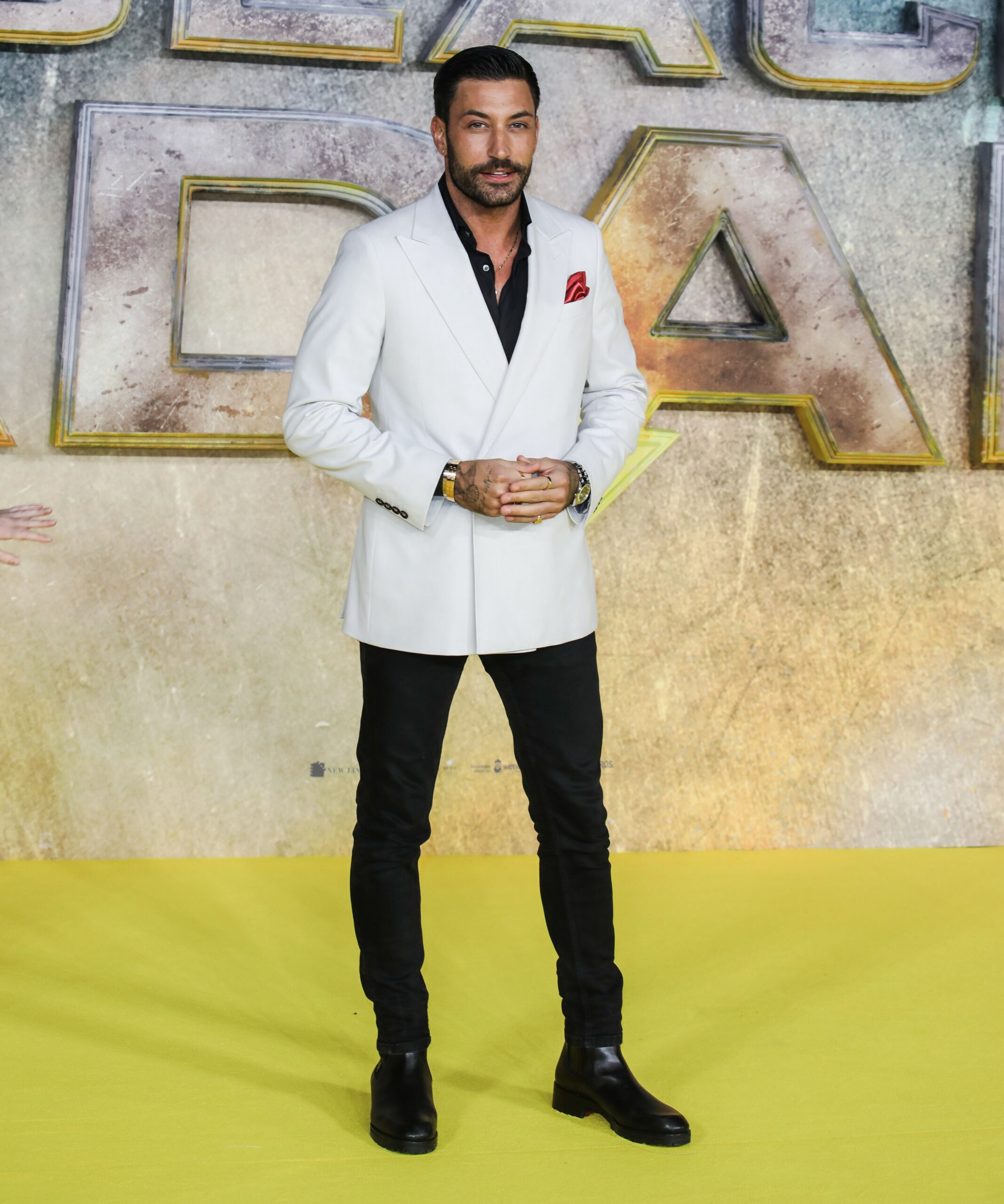 Strictly star Giovanni Pernice poses at Black Adam premiere