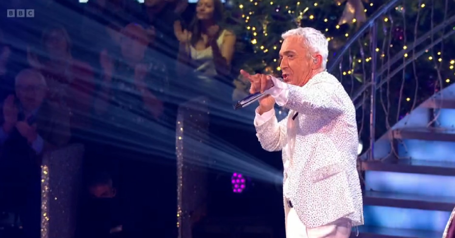 Bruno Tonioli singing during Strictly Christmas special