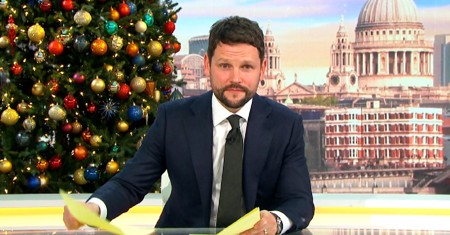 Gordon Smart hosting GMB with Christmas tree behind him
