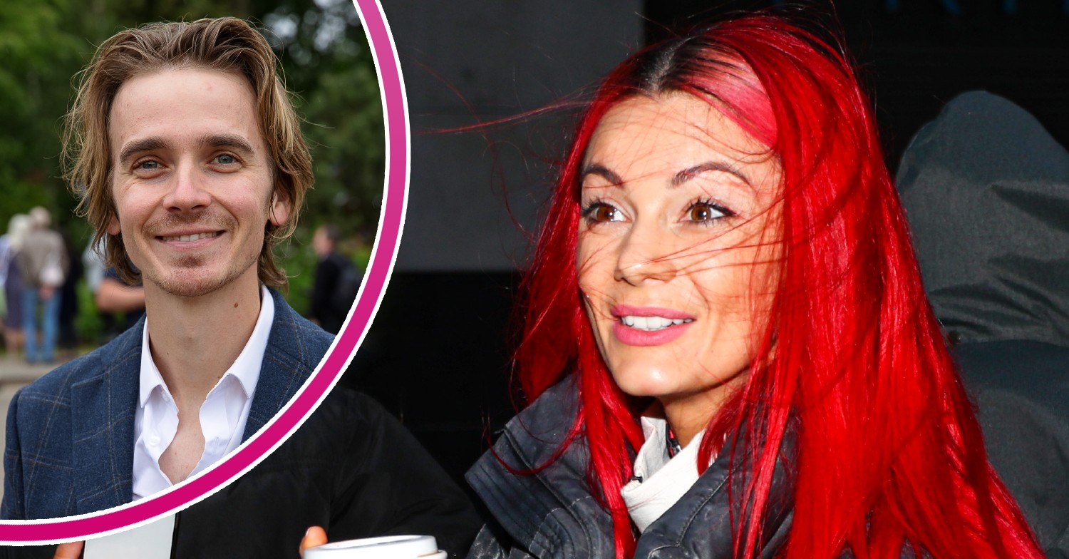 Joe Sugg and Dianne Buswell smiling during events