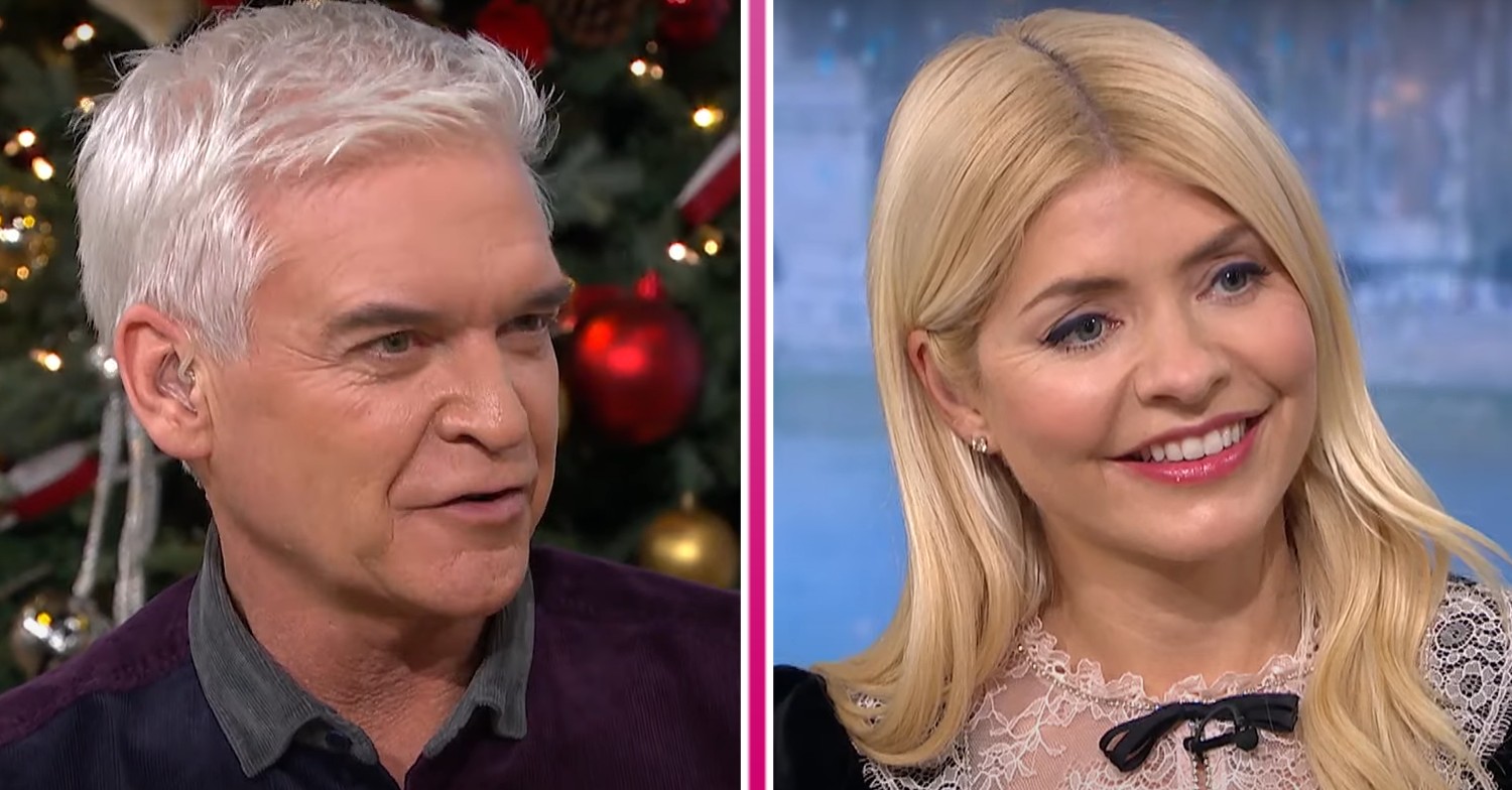 Holly Willoughby and Phillip Schofield smiling on This Morning today