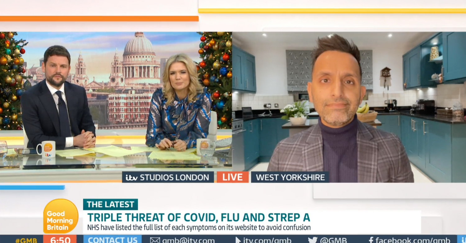Charlotte Hawkins and Gordon Smart on video link to Dr Amir Khan