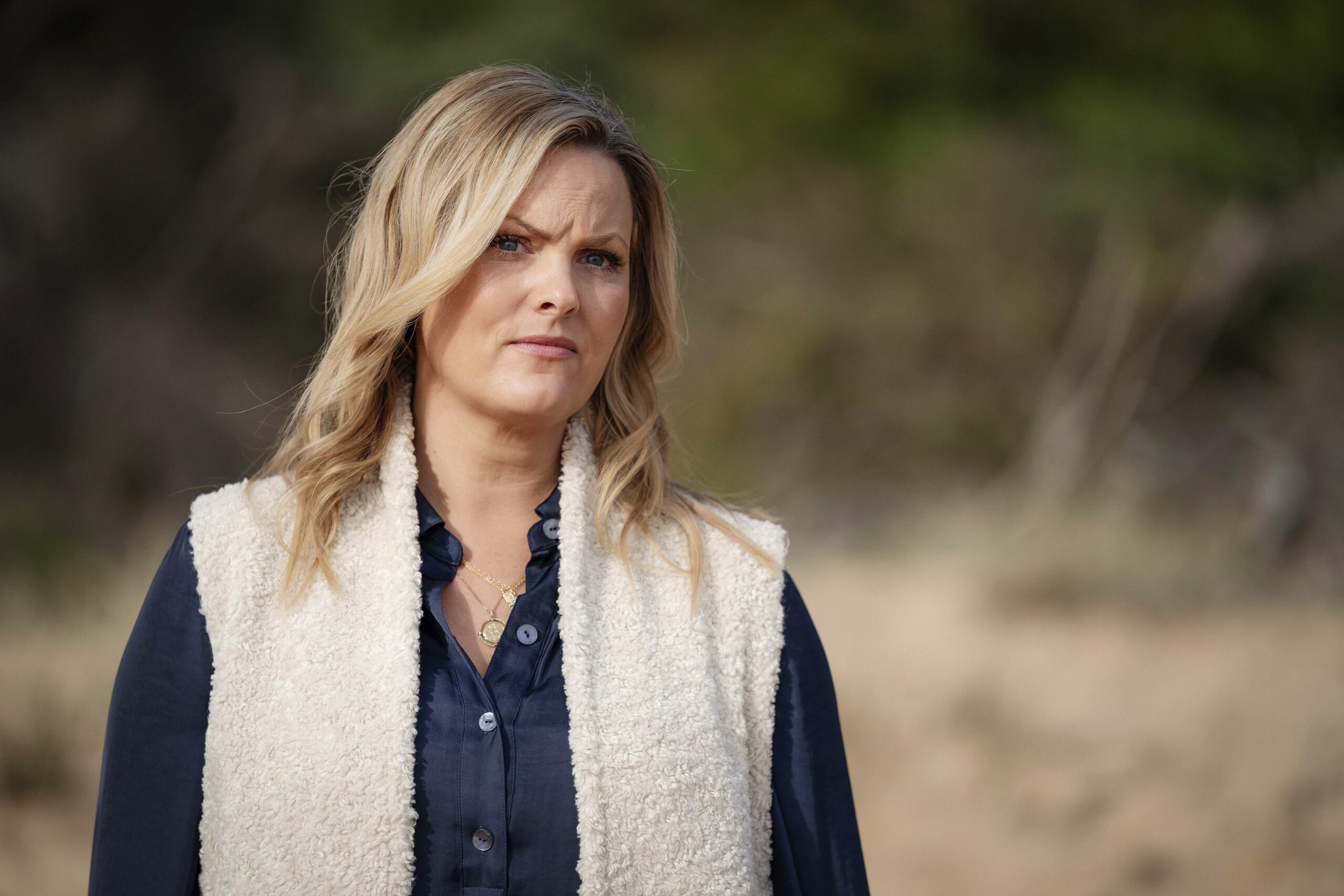 Alison looks confused on the beach in Riptide