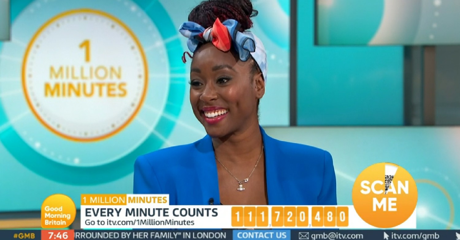 Scarlette Douglas smiling on Good Morning Britain today