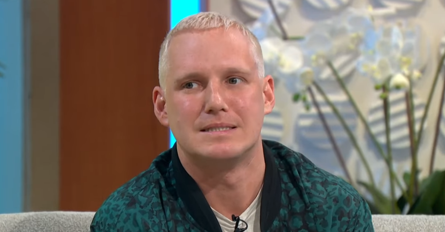 Jamie Laing looks awkard on Lorraine