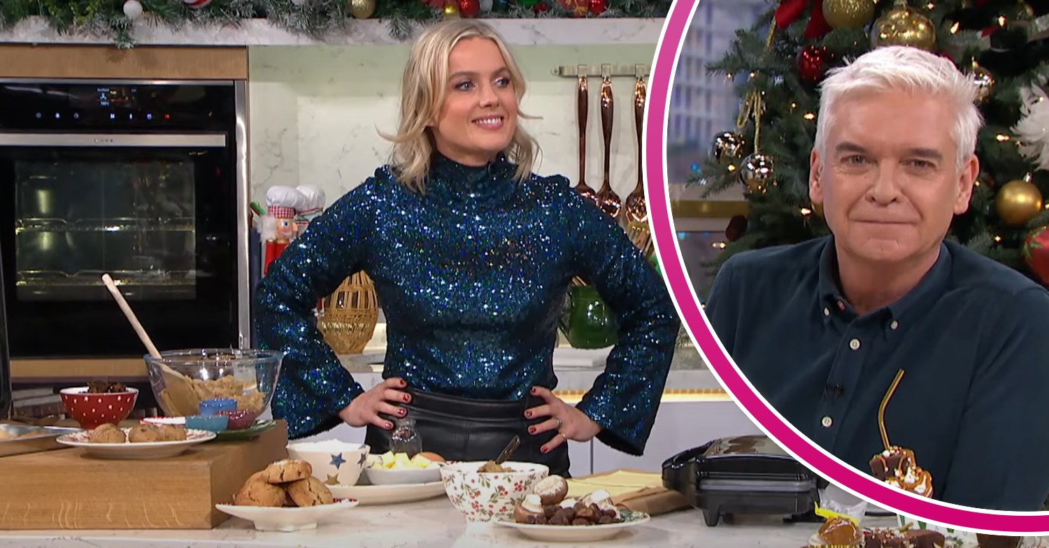 Juliet Sear and Phillip Schofield smiling on This Morning today