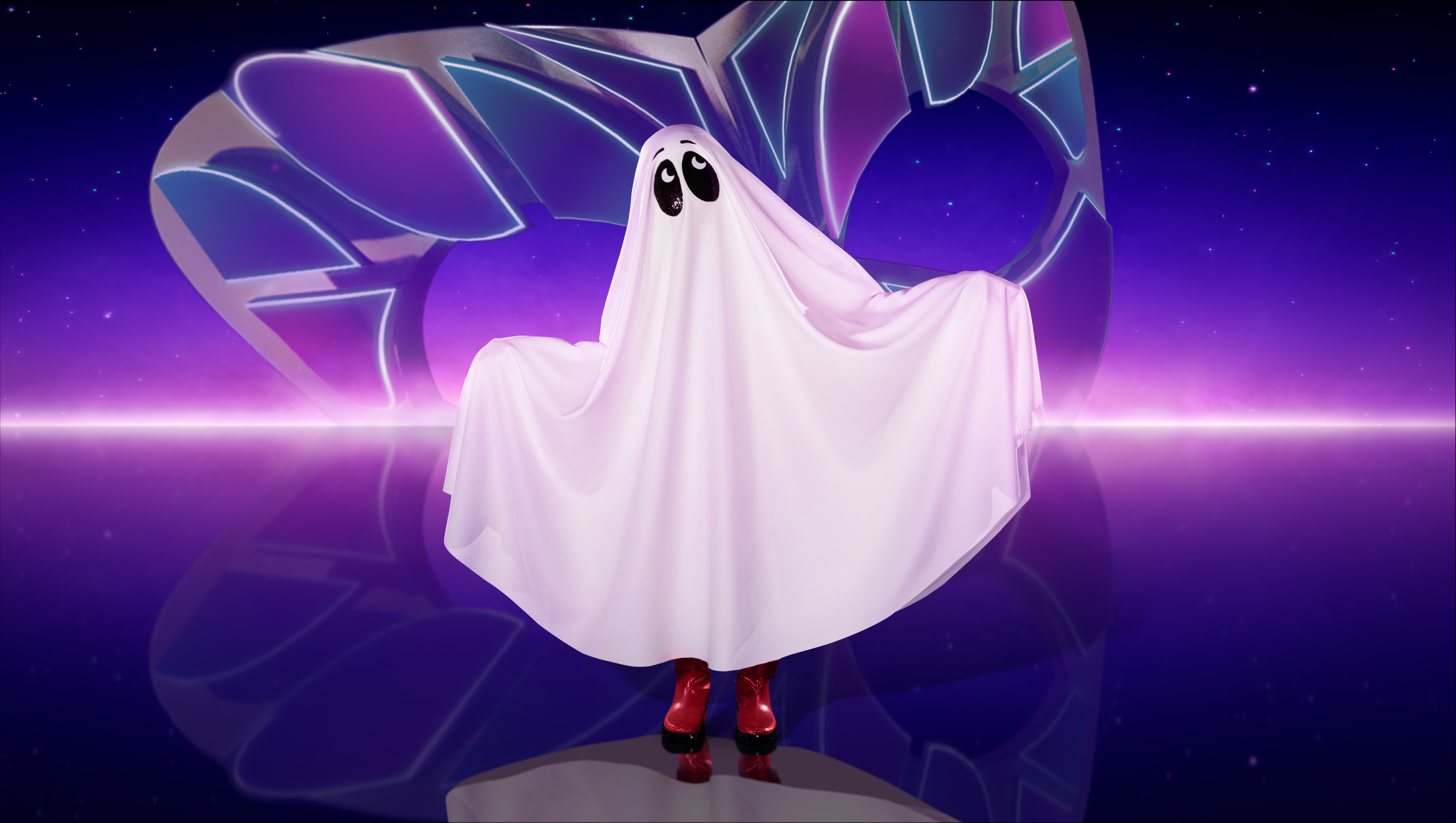 Ghost leans over on The Masked Singer