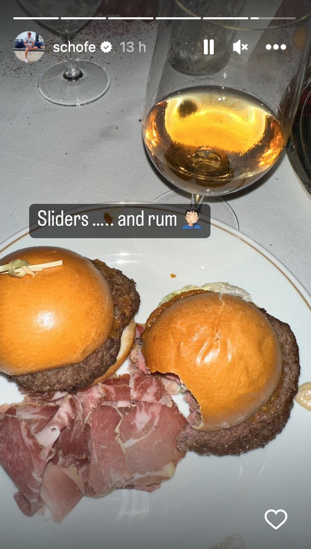 Plate of burgers and some rum