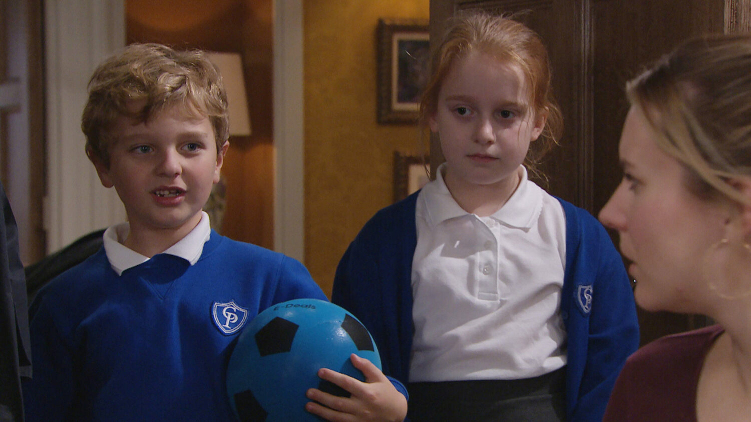 Lucas and Clemmei question Dawn in Emmerdale