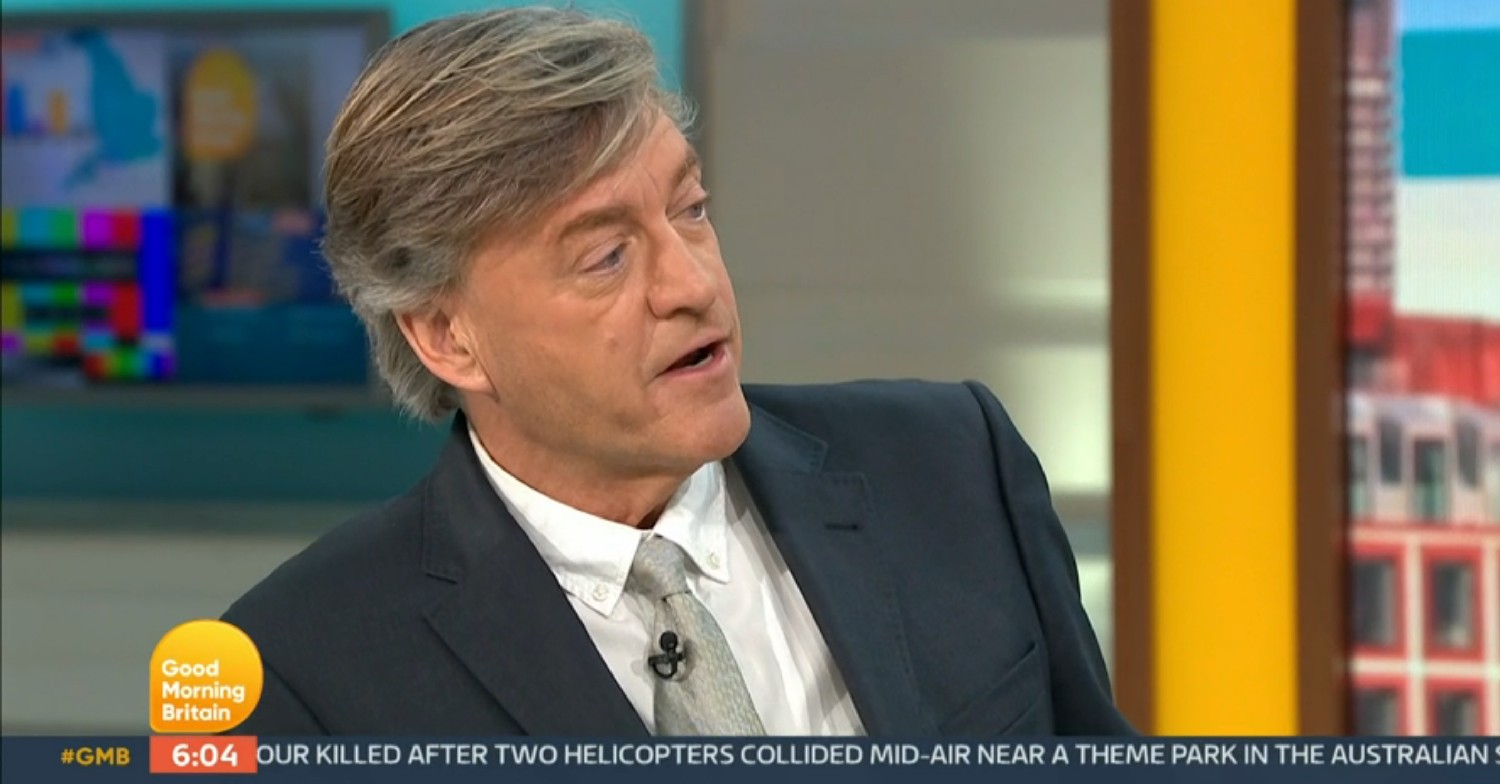 Richard Madeley turning to the side and talking on GMB today 