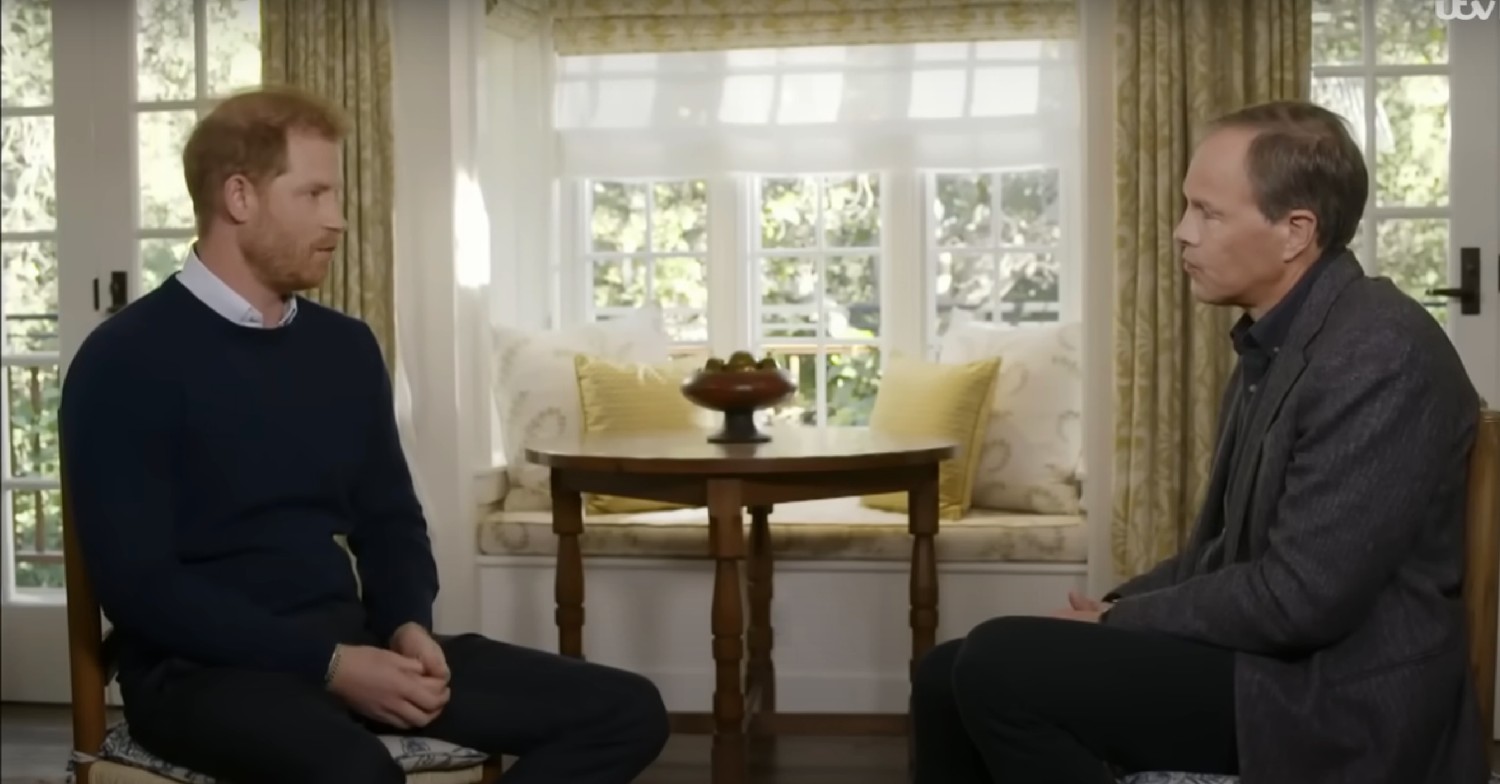 Prince Harry speaking to Tom Bradby in a new interview 