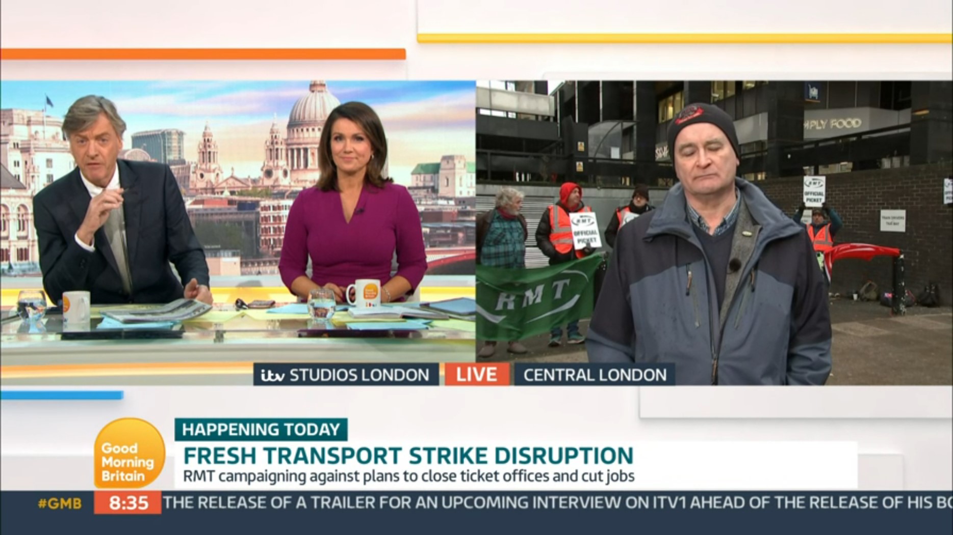 Mick Lynch interviewed on Good Morning Britain today