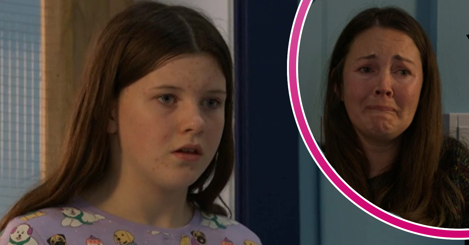 EastEnders' Lily is upset and, in a bubble, Stacey is crying