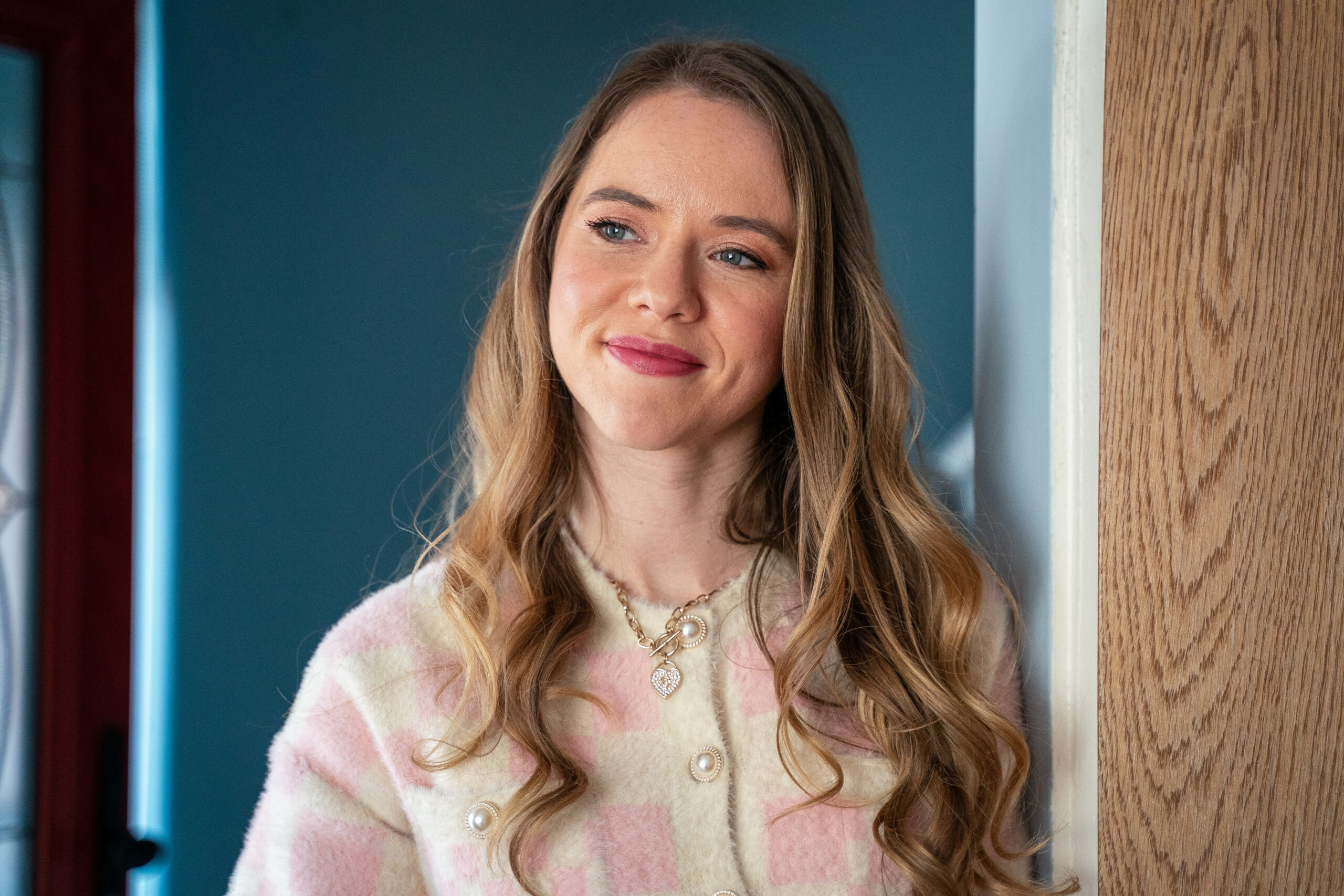 Chlo smiles at home in Waterloo Road