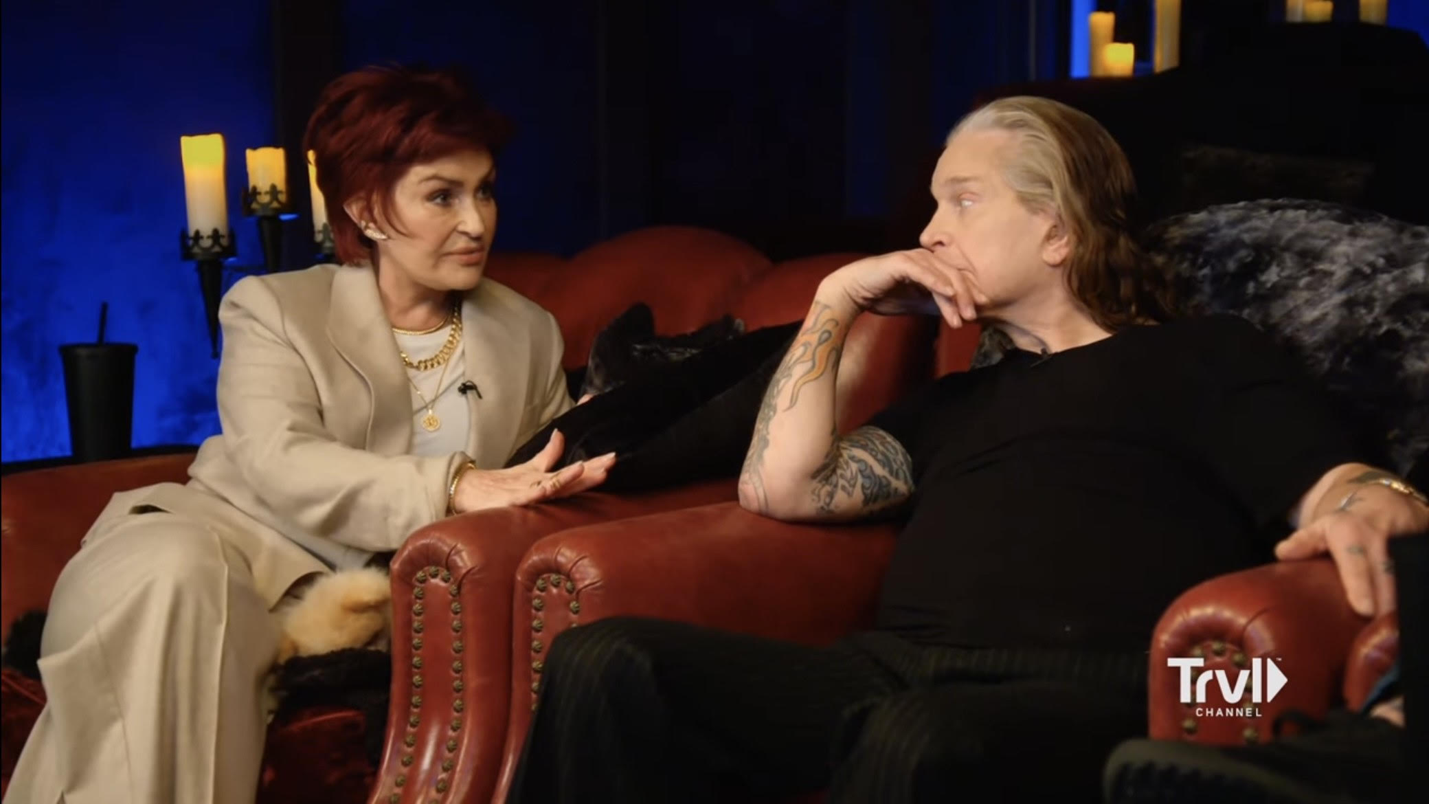 Sharon Osbourne talks to husband Ozzy
