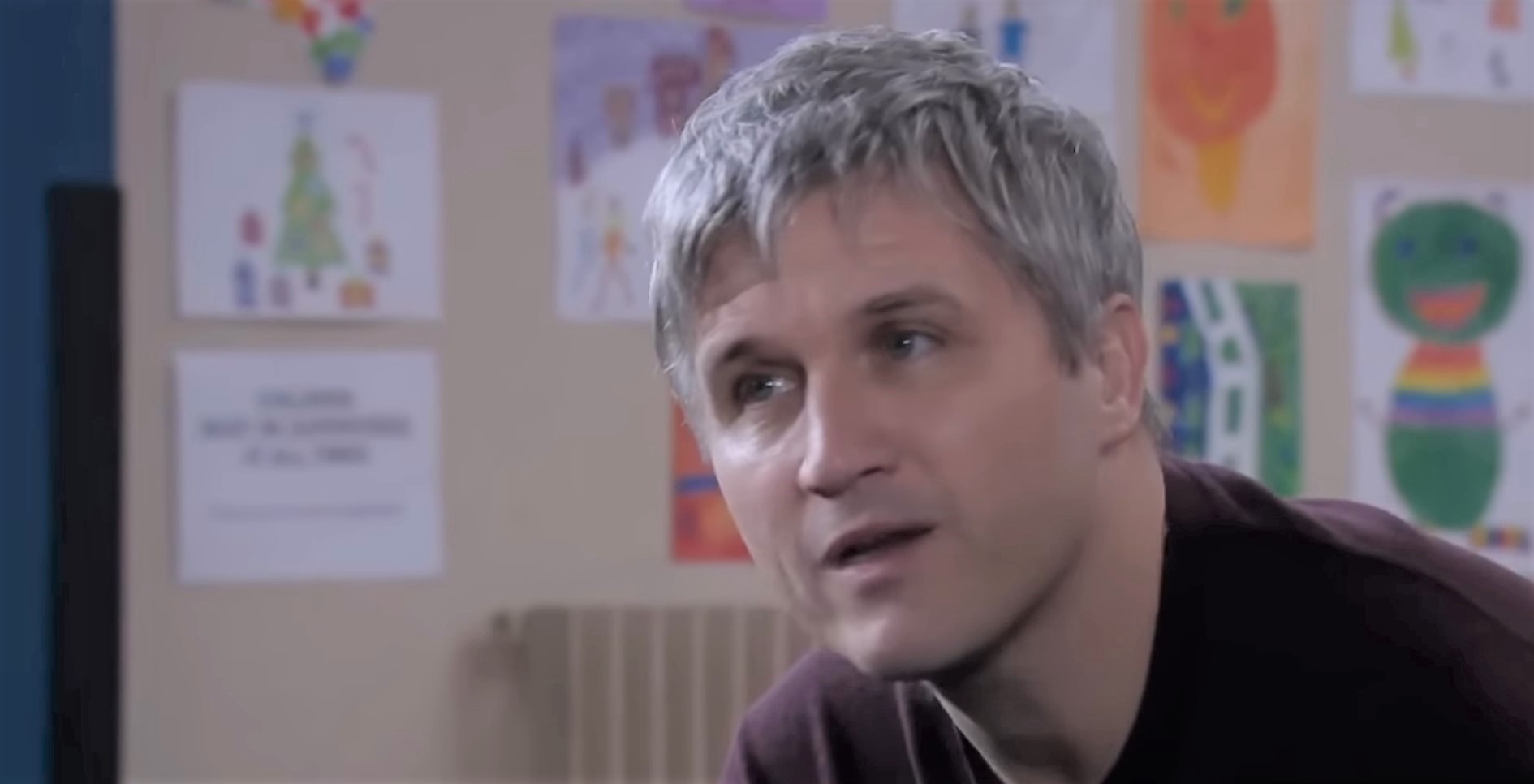 Caleb in Emmerdale looks stressed as he tries to reason with Cain in prison