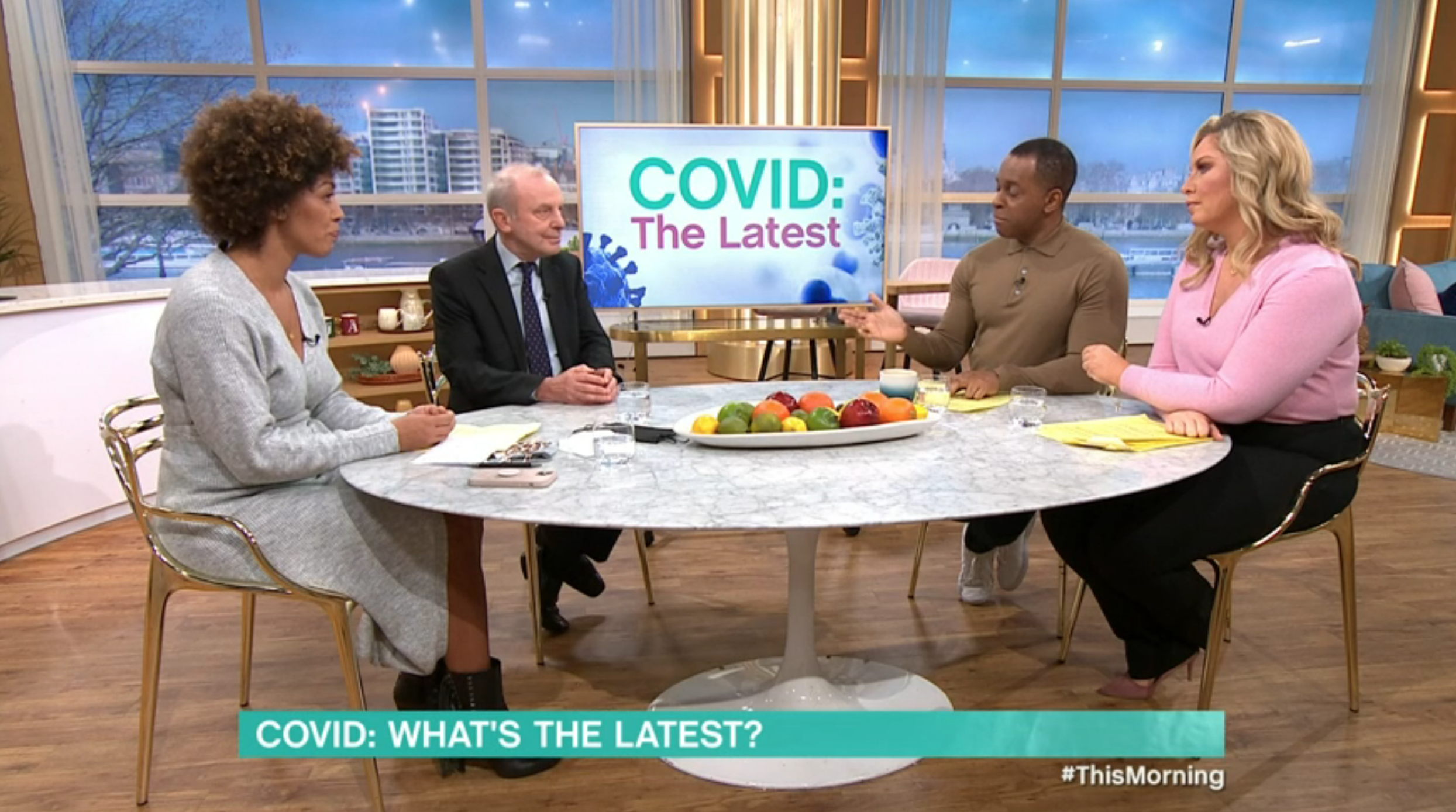 Dr Zoe and Professor Sakora on This Morning chatting with Andi and Josie