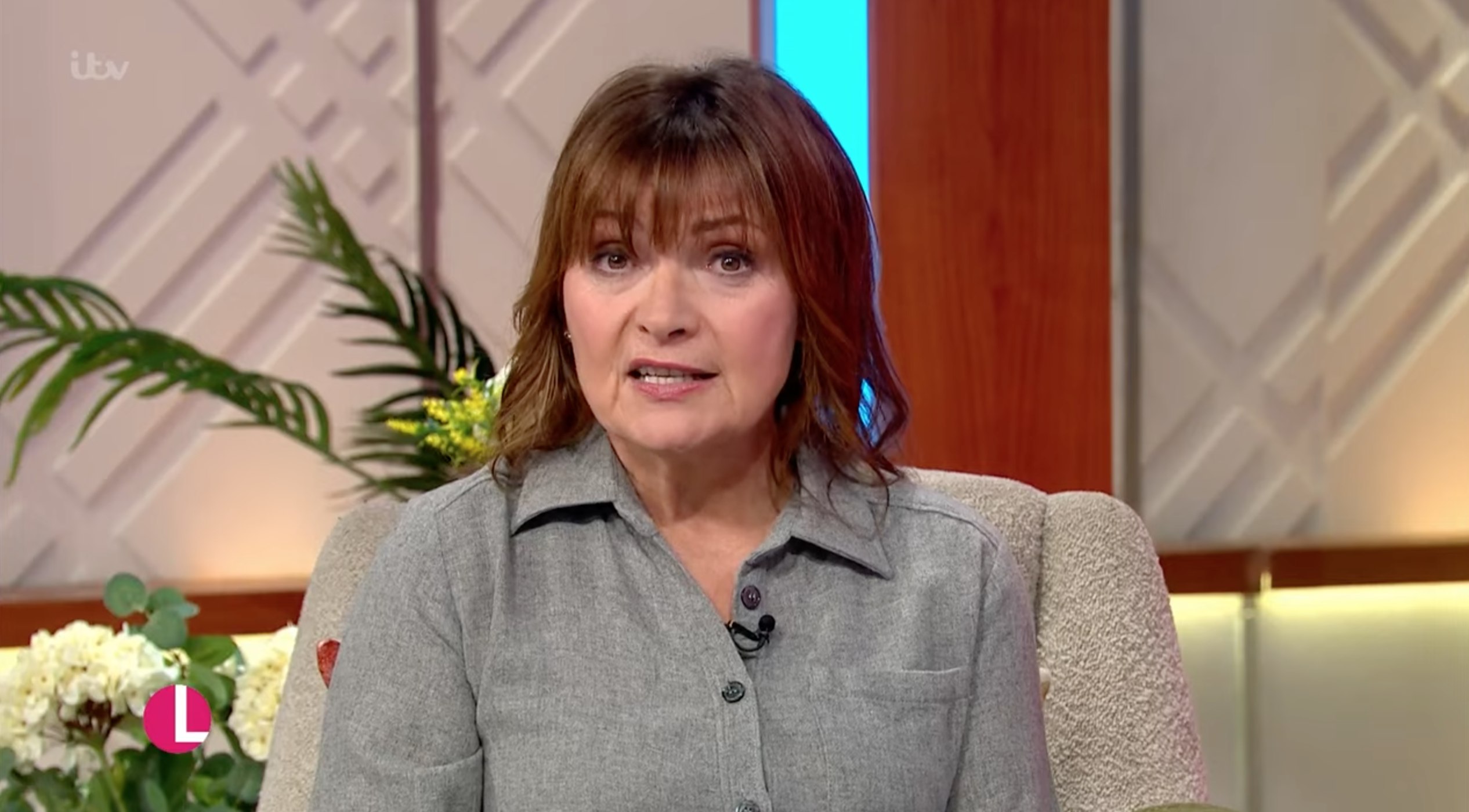 Lorraine Kelly presenting her show on ITV