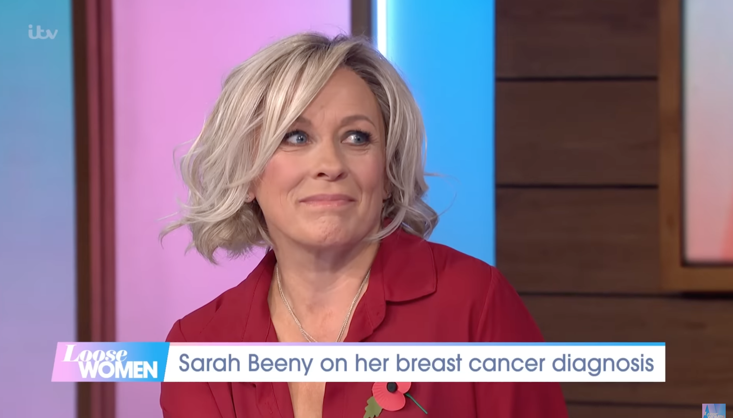 Sarah Beeny speaking about her cancer diagnosis on Loose Women