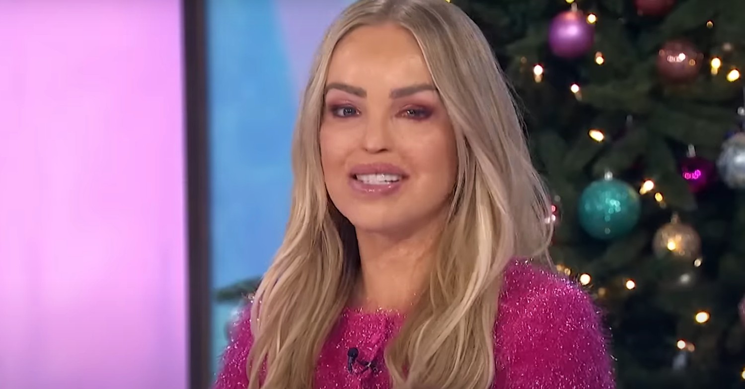 Katie Piper wearing a pink jacket on Loose Women