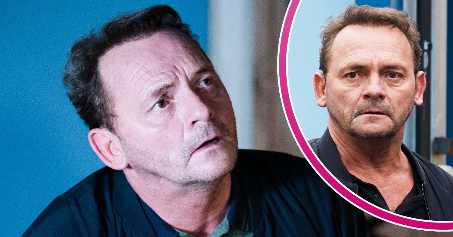 Billy looking worried and shocked in EastEnders