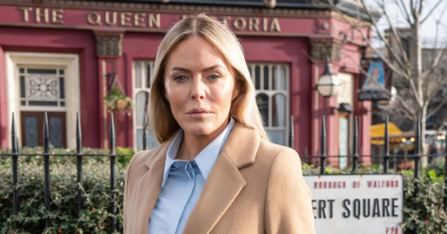 Patsy Kensit on the set of EastEnders