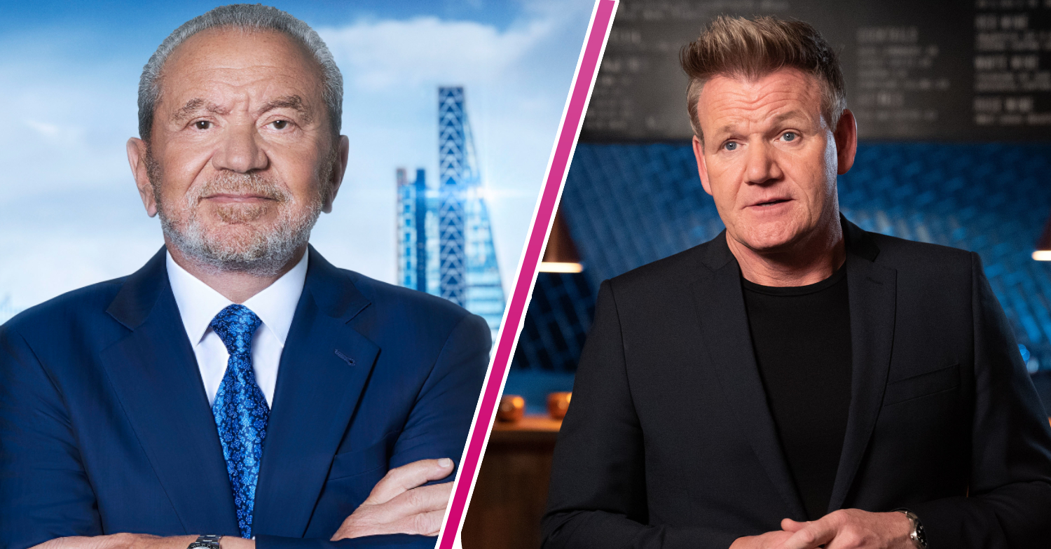 Lord Alan Sugar with his arms folded on The Apprentice, Gordon Ramsay on Future Food Stars