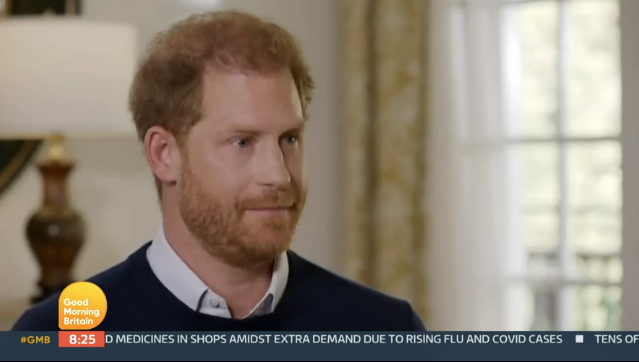 Prince Harry being interviewed by ITV