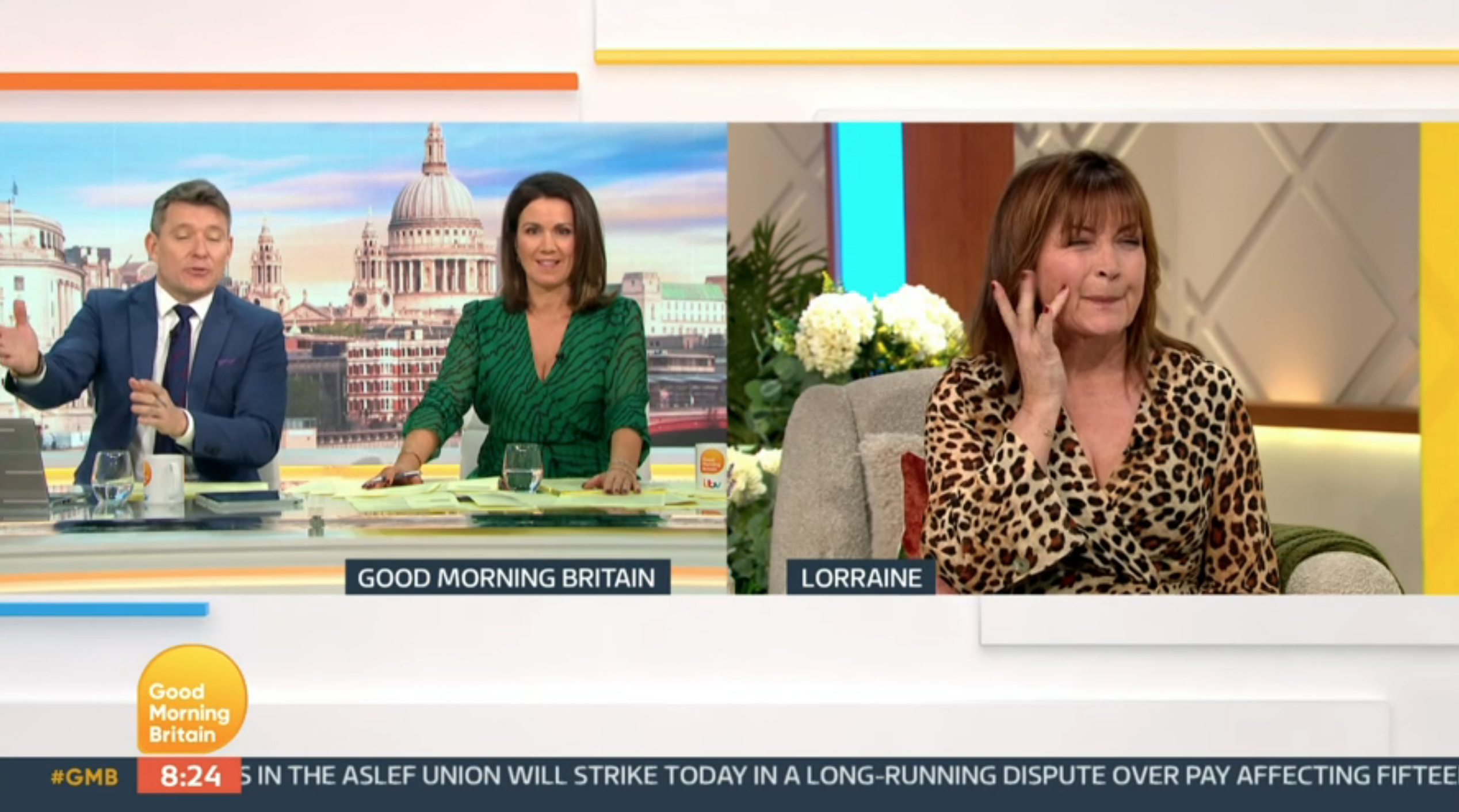 Ben Shephard, Susanna Reid and Lorraine Kelly on GMB