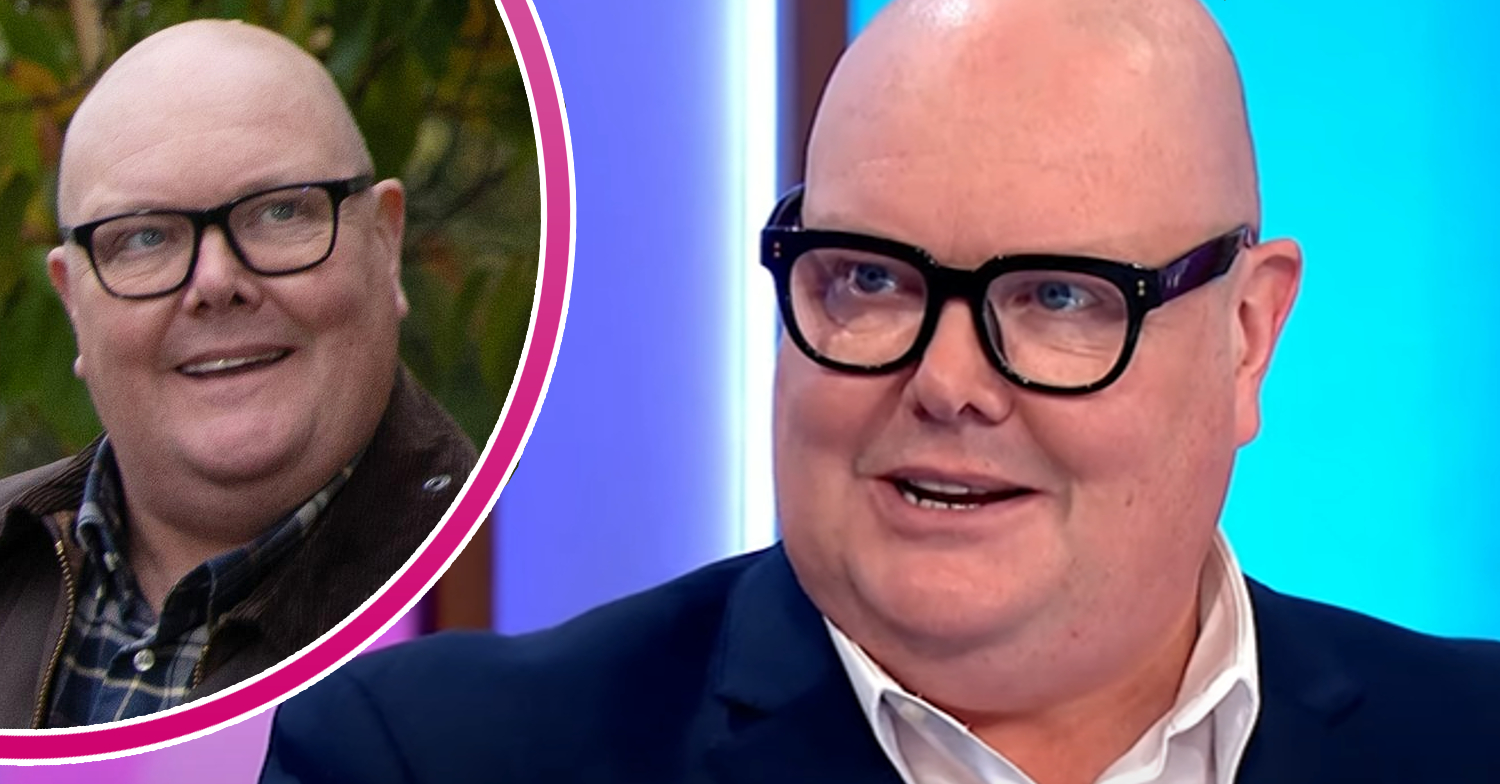 Emmerdale's Dominic Brunt is on Loose Women and, in a bubble, Paddy is smiling