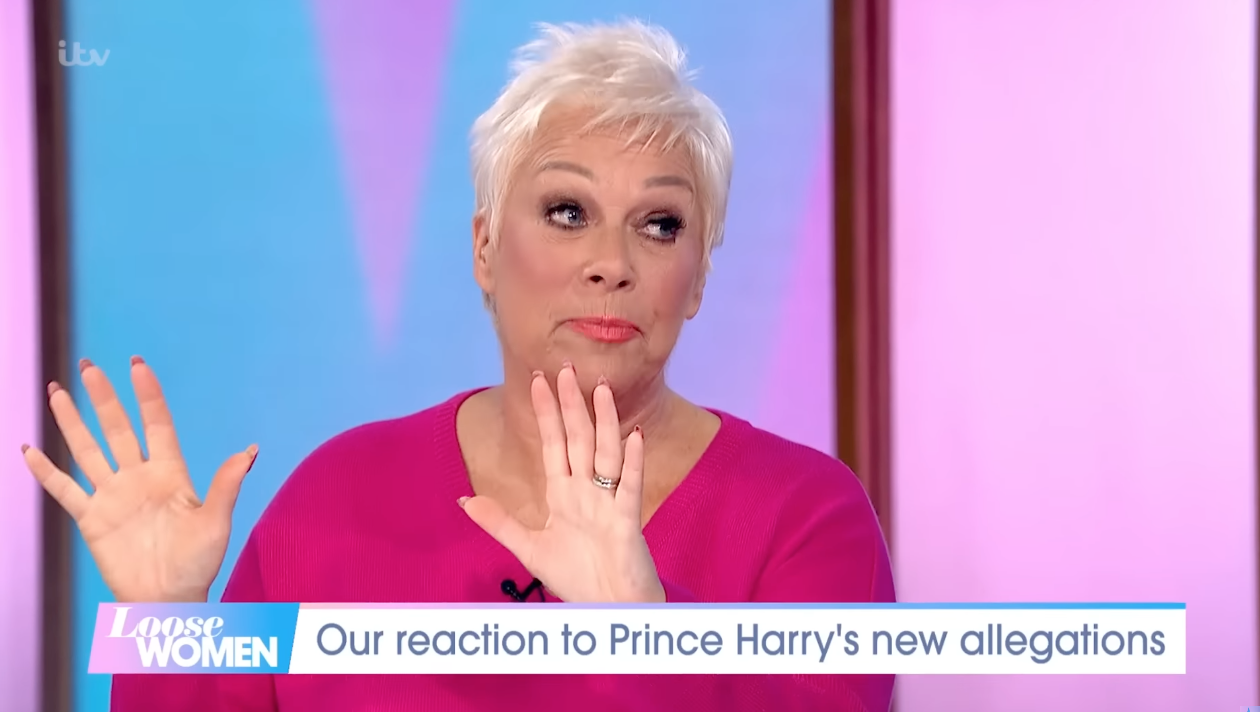 Denise Welch arguing on Loose Women