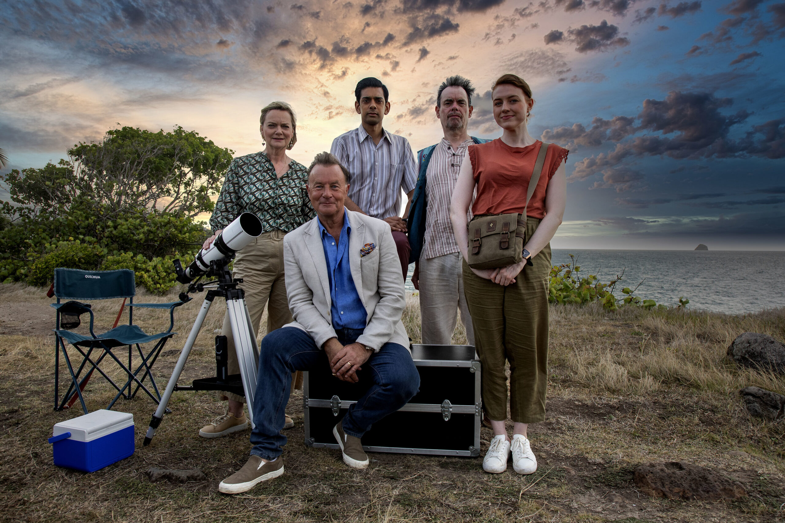 Ensemble cast of Death in Paradise series 12 episode 1