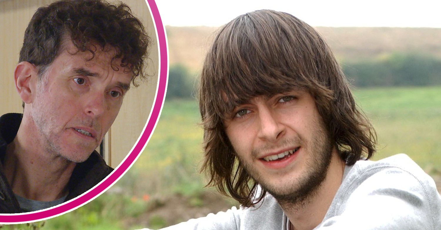 Marlon looking worried and Eli Dingle smiling in Emmerdale