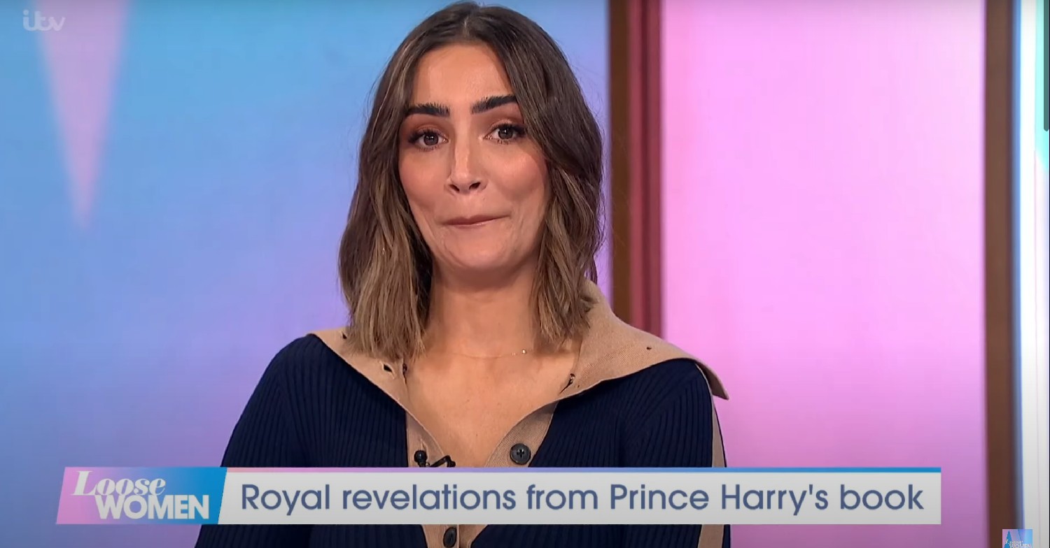 Frankie Bridge looking shocked on Loose Women today 