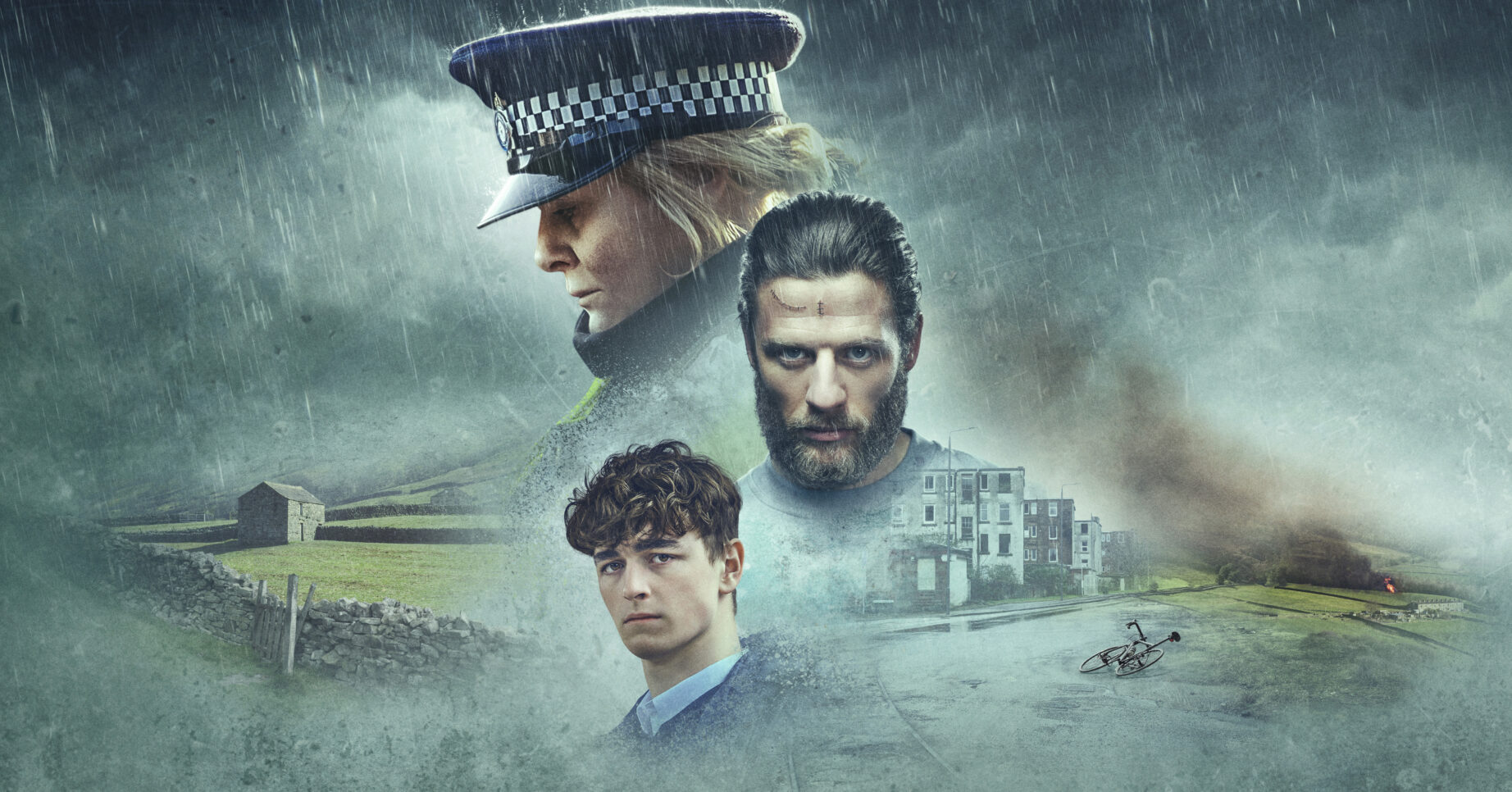 Publicity shot of cast of Happy Valley series 3