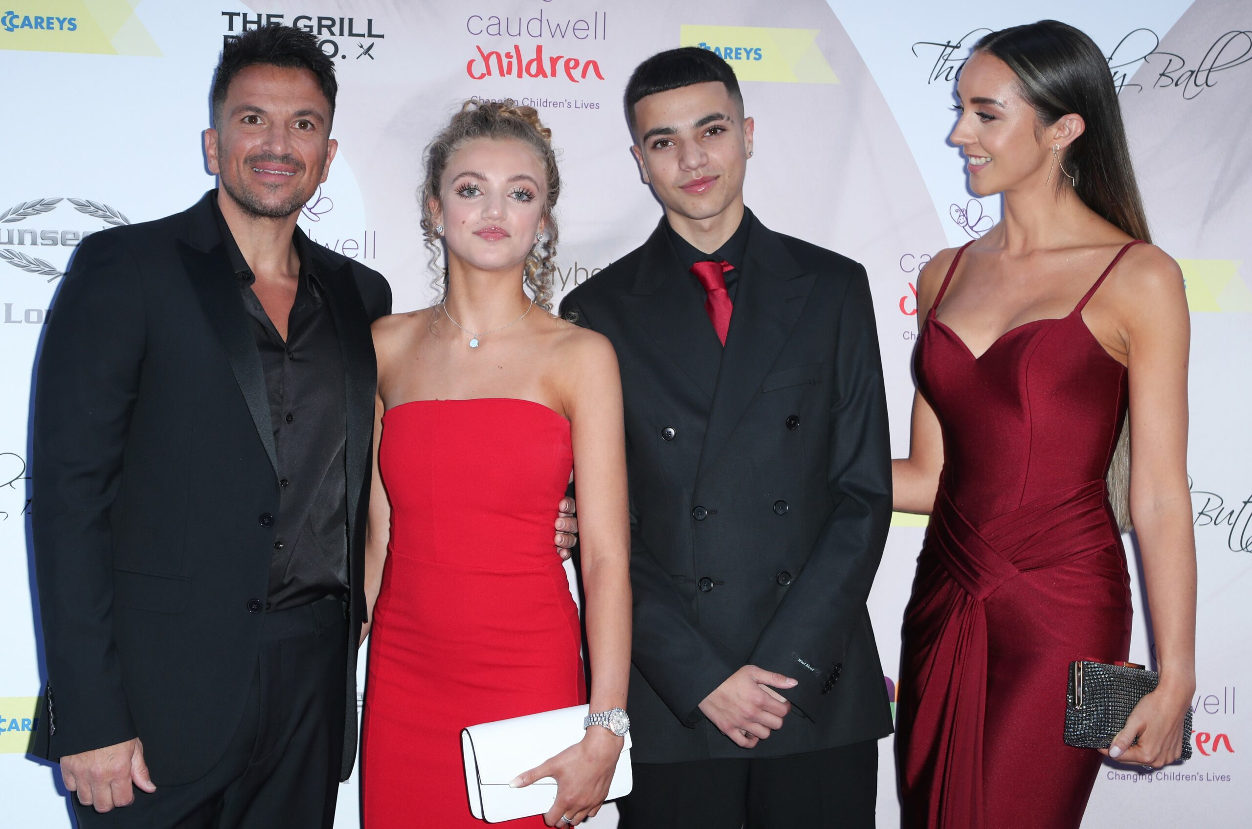 Peter Andre with children and wife Emily at Ball