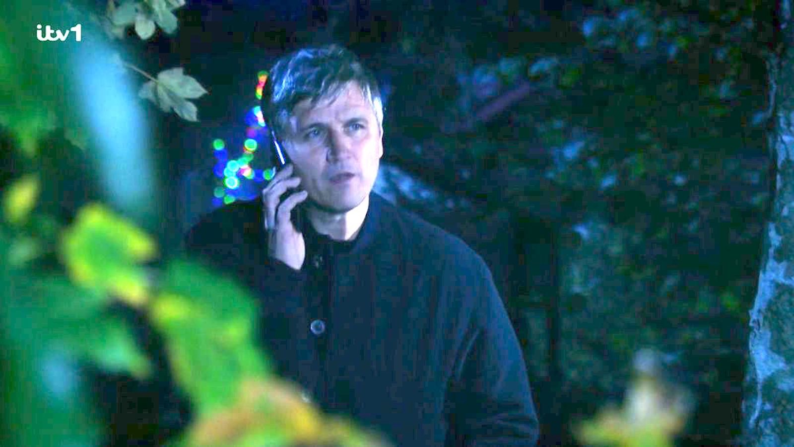 Emmerdale character Caleb Miligan looking shady