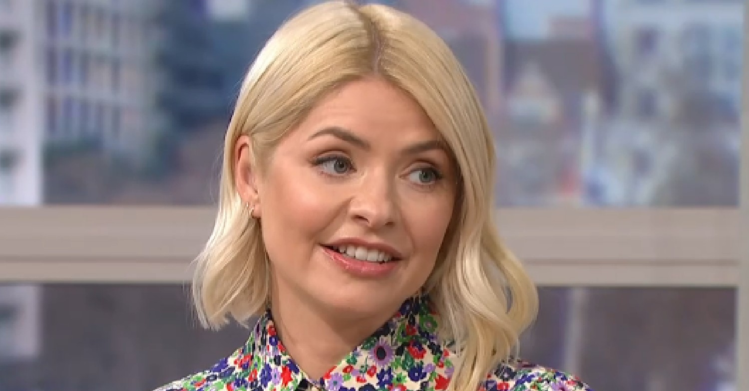 Holly Willoughby in floral dress today on This Morning